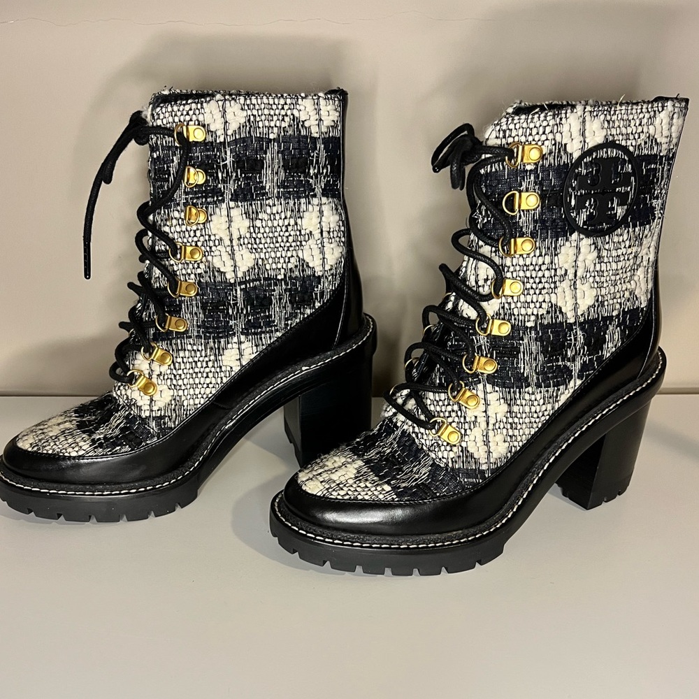 Tory Burch Miller Tweed Lug Sole Boots